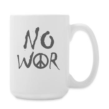 NO WAR – Statement for peace against war - Large Mug 440 ml - white - Right