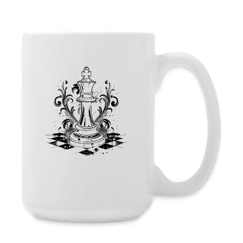 Chess Pieces Graphics - Large Mug 440 ml - white - Right