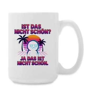 Nicht-schön Synthwave Neonspruch - Große Tasse 440 ml - Weiß - Rechts