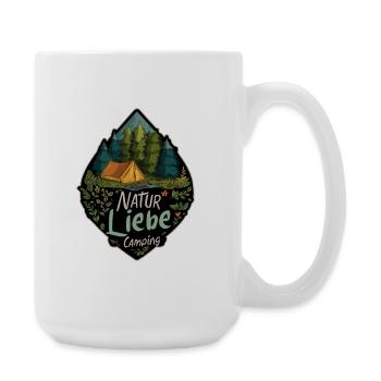 Camping Spruch Natur Liebe Camper Outdoor Geschenk - Große Tasse 440 ml - Weiß - Rechts