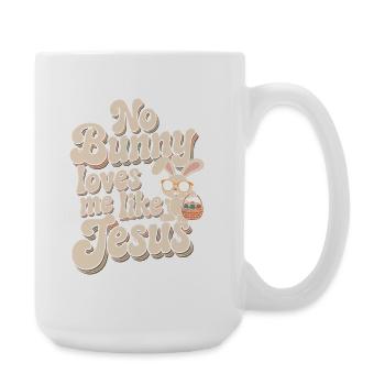 Aucun lapin ne m’aime comme Jésus - Grande tasse 440 ml - blanc - Droite