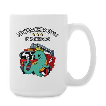 Feuerwehrmann in Ausbildung Feuerwehrausbildung - Große Tasse 440 ml - Weiß - Rechts
