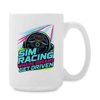 Sim Racing Where Dreams Are Driven - Large Mug 440 ml - white - Right