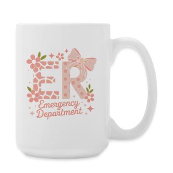 Notaufnahme Sprüche Geschenk für Pflegekräfte - Große Tasse 440 ml - Weiß - Rechts