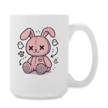 Gothic Bunny Weirdcore Dark Horror Animal Doll - Large Mug 440 ml - white - Right