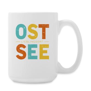 Mein Lieblingsort Ostsee Retro Küsten Design - Große Tasse 440 ml - Weiß - Rechts