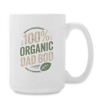 100% Organic Dad Bod - Lustiges Papa Geschenk - Große Tasse 440 ml - Weiß - Rechts