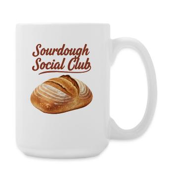 Sauerteig-Sozialclub Brotbacker Lokaler Bäcker - Große Tasse 440 ml - Weiß - Rechts