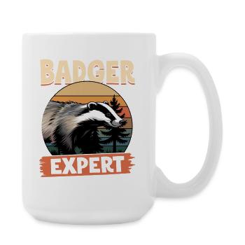 Funny Animal Badger - Large Mug 440 ml - white - Right