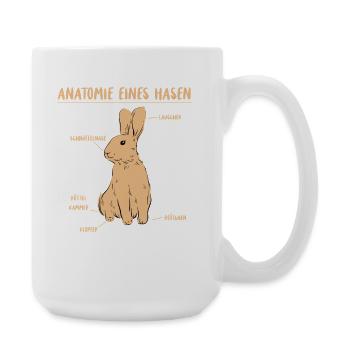 Hase Anatomie kawaii Beschreibung eines Hasen - Große Tasse 440 ml - Weiß - Rechts