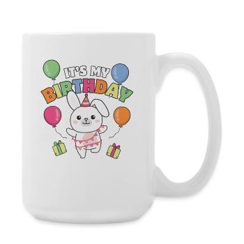 Bunny for Birthday for Kids it's my birthday - Large Mug 440 ml - white - Right