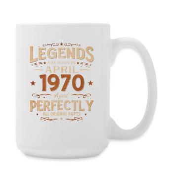 56th Birthday Gift Husband April 1970 Legendary - Large Mug 440 ml - white - Right