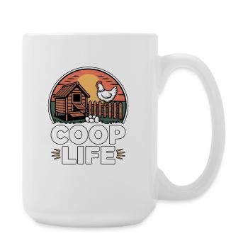 Poulet Poulet Poulet Vie de Coop - Grande tasse 440 ml - blanc - Droite