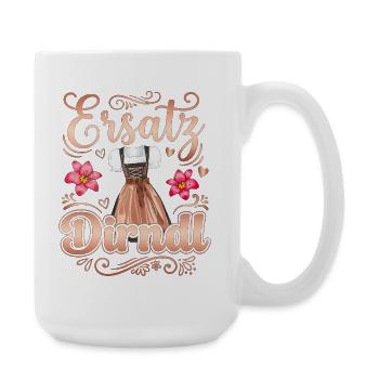 Ersatz Dirndl T-Shirt Tracht Damen Trachtenshirt - Große Tasse 440 ml - Weiß - Rechts