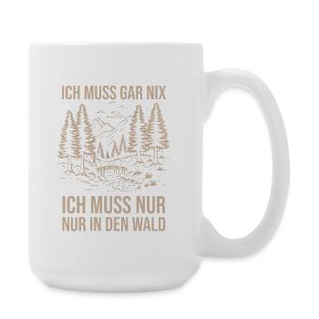 Jagd Jagen Waidmann Jäger - Große Tasse 440 ml - Weiß - Rechts