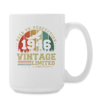 Cadeau d’anniversaire rétro vintage 1946 - Grande tasse 440 ml - blanc - Droite