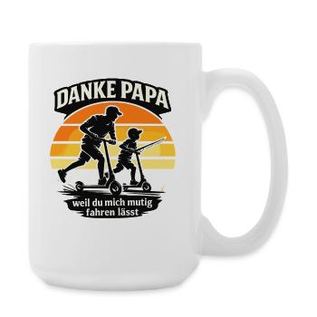 Danke Papa Mutig Fahren Vatertag Geschenk Retro - Große Tasse 440 ml - Weiß - Rechts