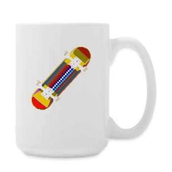 Skateboard Pixel Graphic - Large Mug 440 ml - white - Right