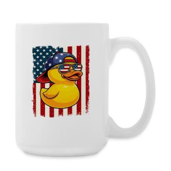 Canard en caoutchouc Drapeau américain Patriotique Amateur du canard - Grande tasse 440 ml - blanc - Droite