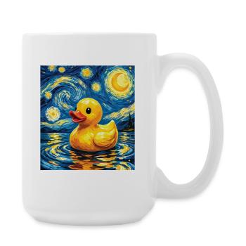 Nuit étoilée Art du canard en caoutchouc Amant du canard - Grande tasse 440 ml - blanc - Droite