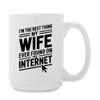 Dictons sur Internet : cadeau drôle - Grande tasse 440 ml - blanc - Droite
