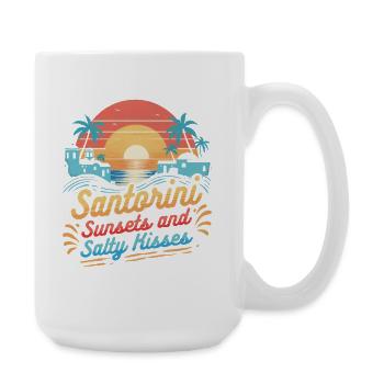 Santorini Sunsets And Salty Kisses - Große Tasse 440 ml - Weiß - Rechts