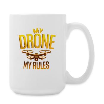 Drone my rules Drohnenpilot - Große Tasse 440 ml - Weiß - Rechts