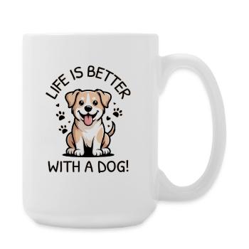 Life Is Better With a Dog - Large Mug 440 ml - white - Right