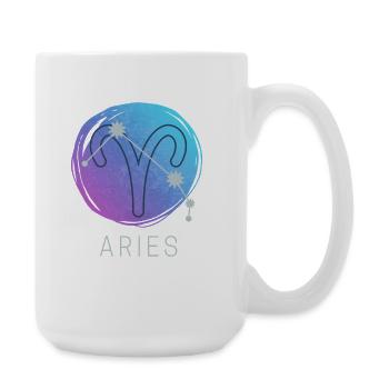Widder Tierkreiszeichen Horoskop Sternzeichen - Große Tasse 440 ml - Weiß - Rechts
