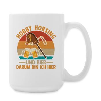 Bier Pferd Hobby Horsing - Große Tasse 440 ml - Weiß - Rechts
