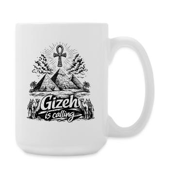 Gizeh appelle le voyage des pyramides d’Égypte - Grande tasse 440 ml - blanc - Droite