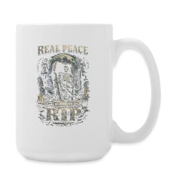 Cemetery Goth Humor Real Peace Is Spelled RIP - Large Mug 440 ml - white - Right