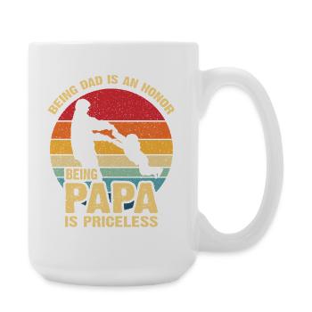 Papa Pride Sunset Retro - Large Mug 440 ml - white - Right