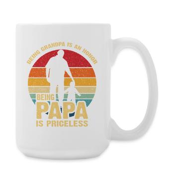 Opa zu sein, Papa zu sein – unbezahlbar - Große Tasse 440 ml - Weiß - Rechts