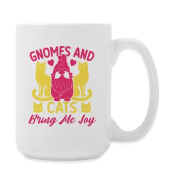 Garden Gnome Costume Gnomes & Cats Make Me Joy - Große Tasse 440 ml - Weiß - Rechts