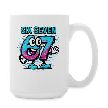 Six Seven 67 Meme Glitch Mascotte Italian Brainrot - Grande tasse 440 ml - blanc - Droite