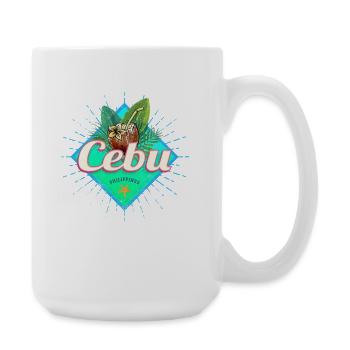 Cebu Insel Philippinen Kokosnuss Retro Souvenir - Große Tasse 440 ml - Weiß - Rechts