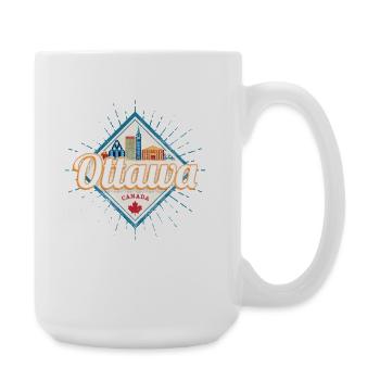 Ottawa Skyline Ontario Canada Vintage Souvenir - Grande tasse 440 ml - blanc - Droite