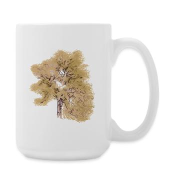 Conifer Natural Tree Art Painting - Large Mug 440 ml - white - Right