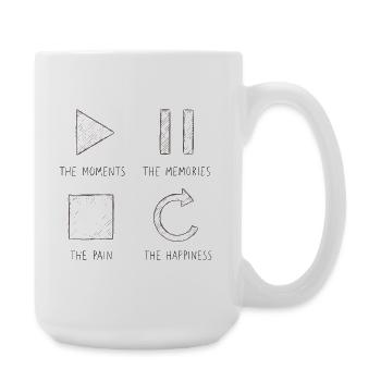 Mindfulness, Moments, Memories, Happiness - Large Mug 440 ml - white - Right