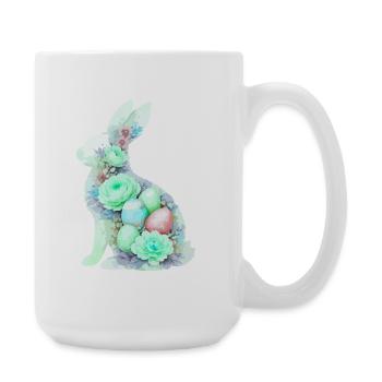 Hase Ostern Aquarell - Große Tasse 440 ml - Weiß - Rechts