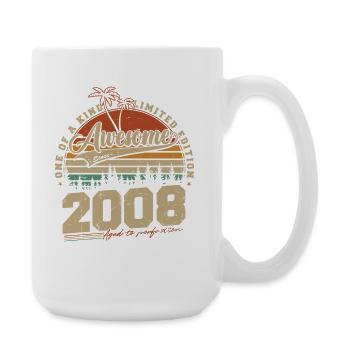 2008 Jahrgang Vintage Geburtstag Geschenk Retro - Große Tasse 440 ml - Weiß - Rechts