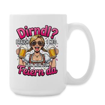 Trachtenshirt Damen Trachten T-Shirt Dirndl Ersatz - Große Tasse 440 ml - Weiß - Rechts