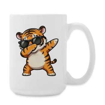 Dabbing Tiger - Große Tasse 440 ml - Weiß - Rechts