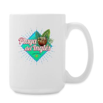 Playa del Ingles Gran Canaria Kanarische Souvenir - Große Tasse 440 ml - Weiß - Rechts