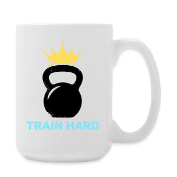 Kettlebell Crown Train Hard - Large Mug 440 ml - white - Right