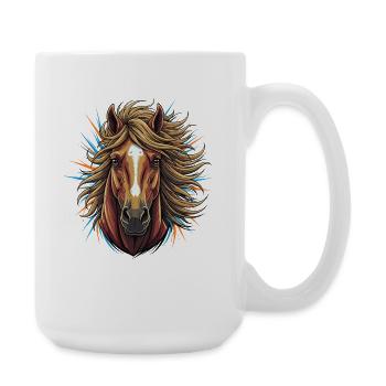 Explosion néon de tête de cheval - Grande tasse 440 ml - blanc - Droite
