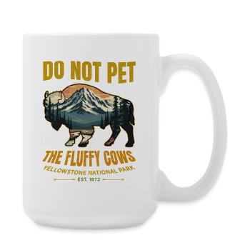Vache duveteuse Buffalo Parc national de Yellowstone - Grande tasse 440 ml - blanc - Droite