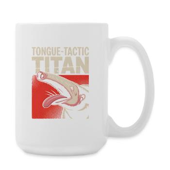 Zungen-Taktiker | Comic Ameisenbär - Große Tasse 440 ml - Weiß - Rechts