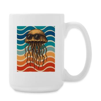 Jellyfish Sunglasses Beach - Large Mug 440 ml - white - Right